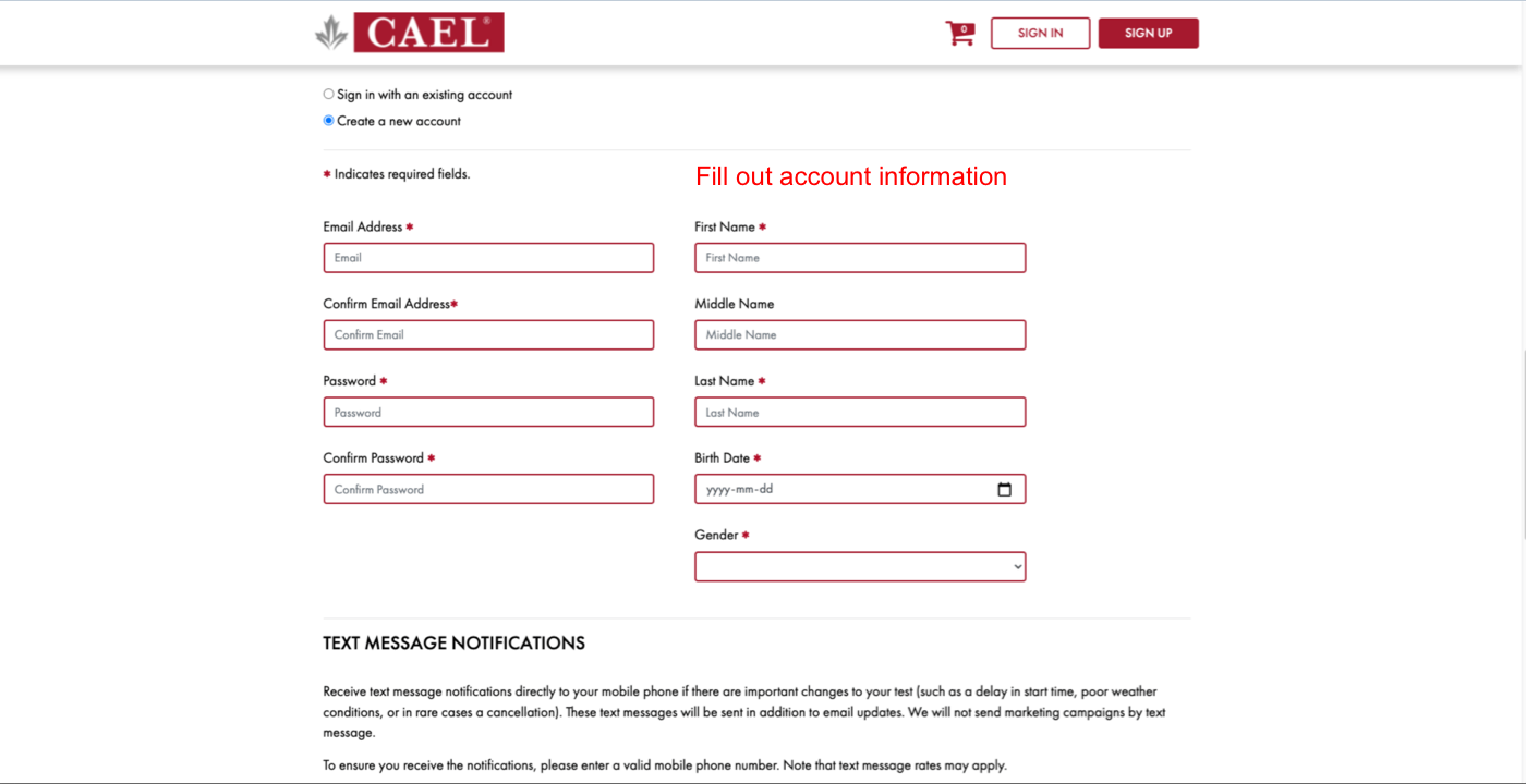 CAEL registration guide