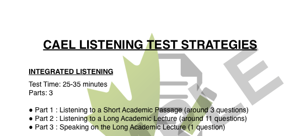 CAEL Test Sample